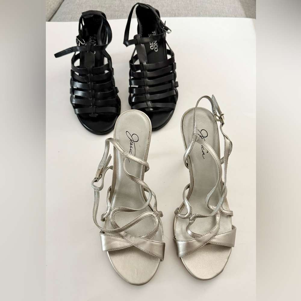 BUNDLE OF 2 PAIRS OF SANDALS. SIZE 7 - FRANCO SARTO & JESSICA